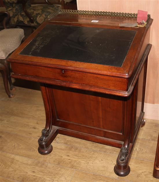 A Victorian mahogany Davenport, W.66cm